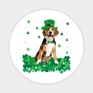 Beagle Leprechaun Lucky Shamrock St Patricks Day Magnet